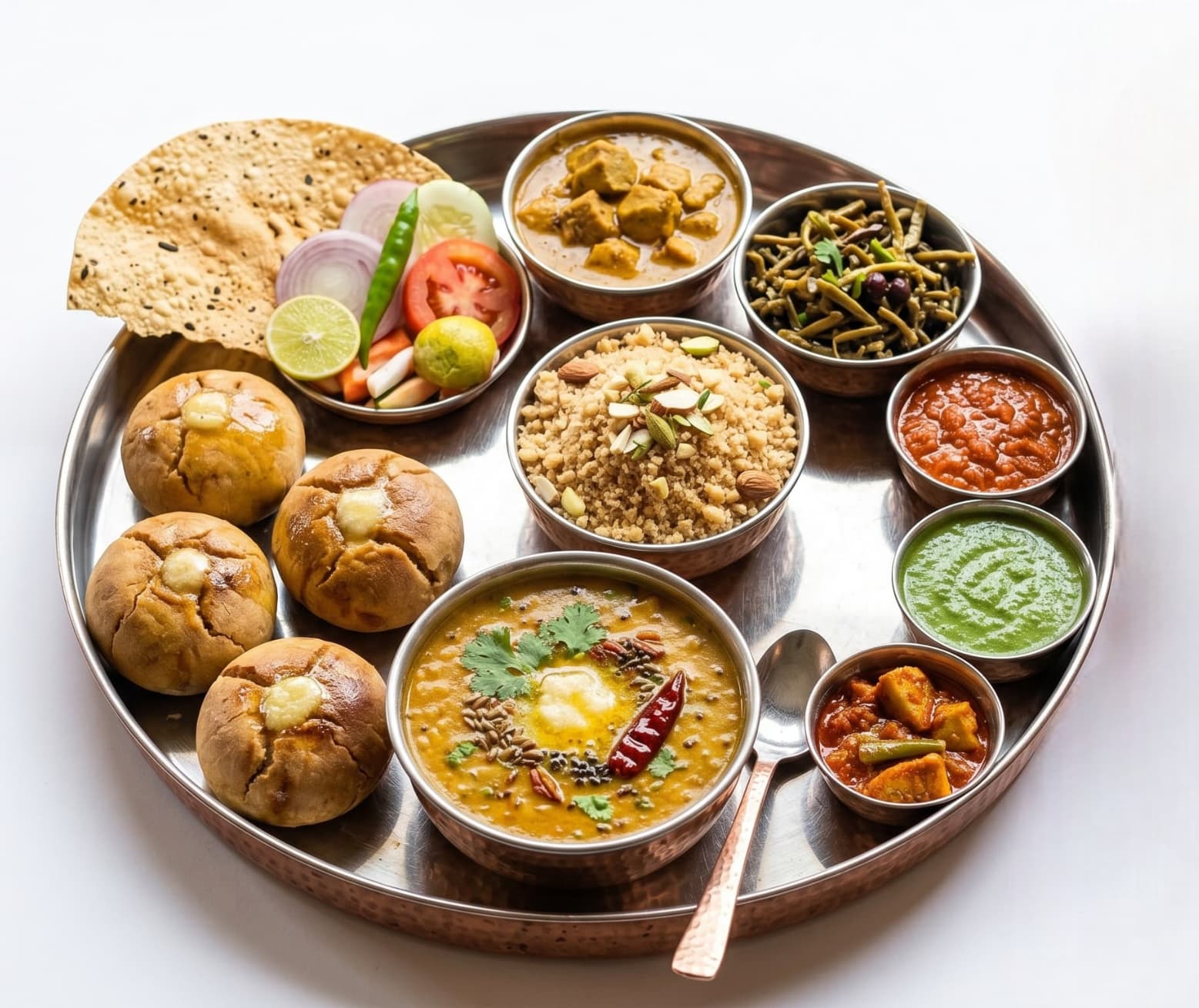 Rajasthan Dal baati Churma Thali